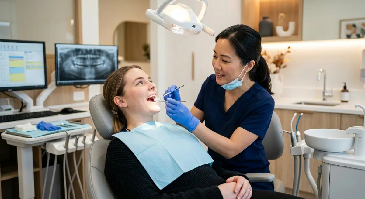 Emergency Dentistry in North York | Broken Tooth Assessment and Urgent Dental Care Emergency dentist in North York examining a patient with a broken tooth during urgent dental care