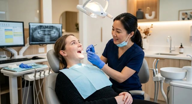 Emergency Dentistry in North York | Broken Tooth Assessment and Urgent Dental Care Emergency dentist in North York examining a patient with a broken tooth during urgent dental care